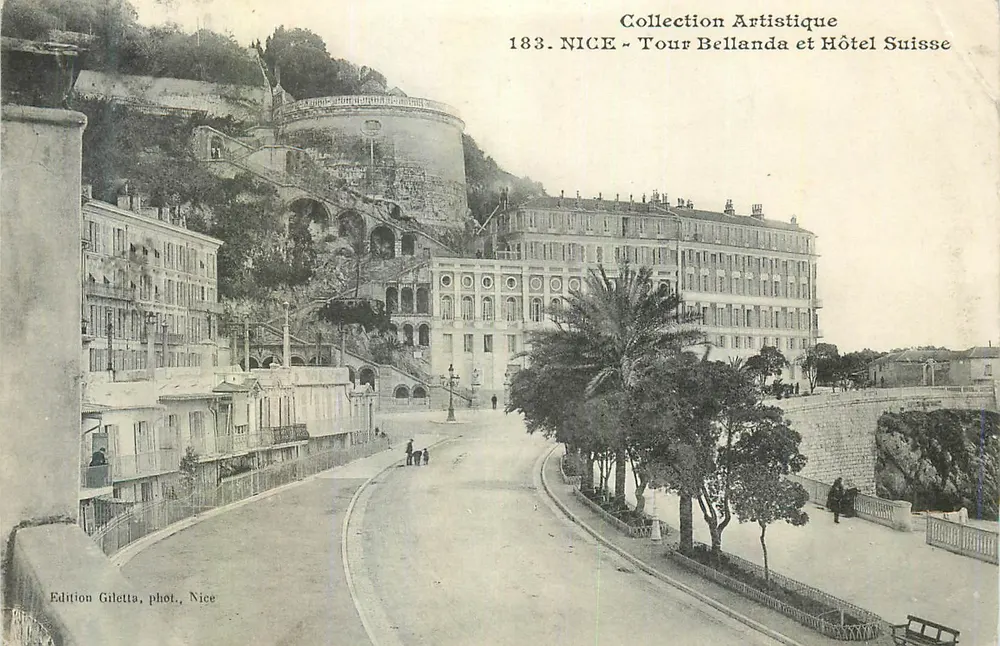 Nice - Torre Bellanda e Hotel Suisse — Coleção Artística 183, Edição Giletta, Nice - Frente