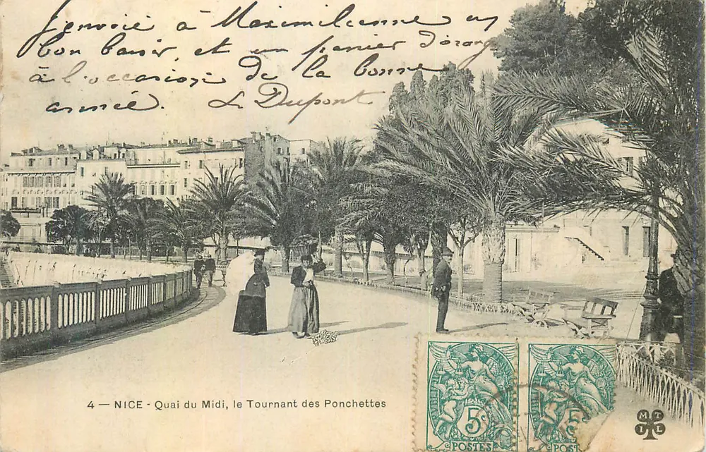 NICE - Quai du Midi, le Tournant des Ponchettes — éditeur inconnu, n°4 - Recto
