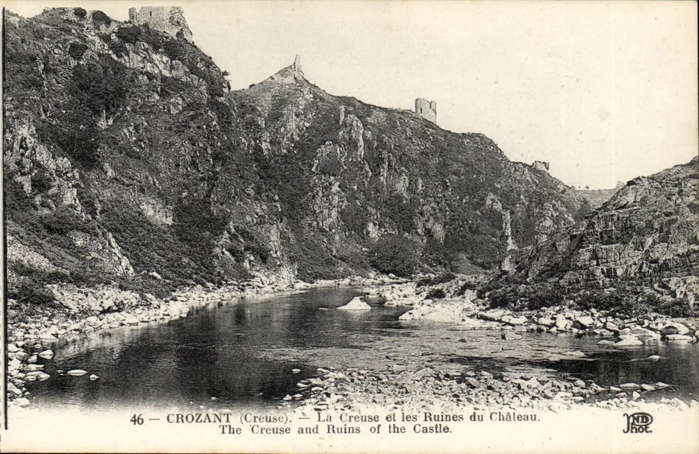 CROZANT (Creuse) — Die Creuse und die Ruinen des Schlosses — JNDP - Vorderseite