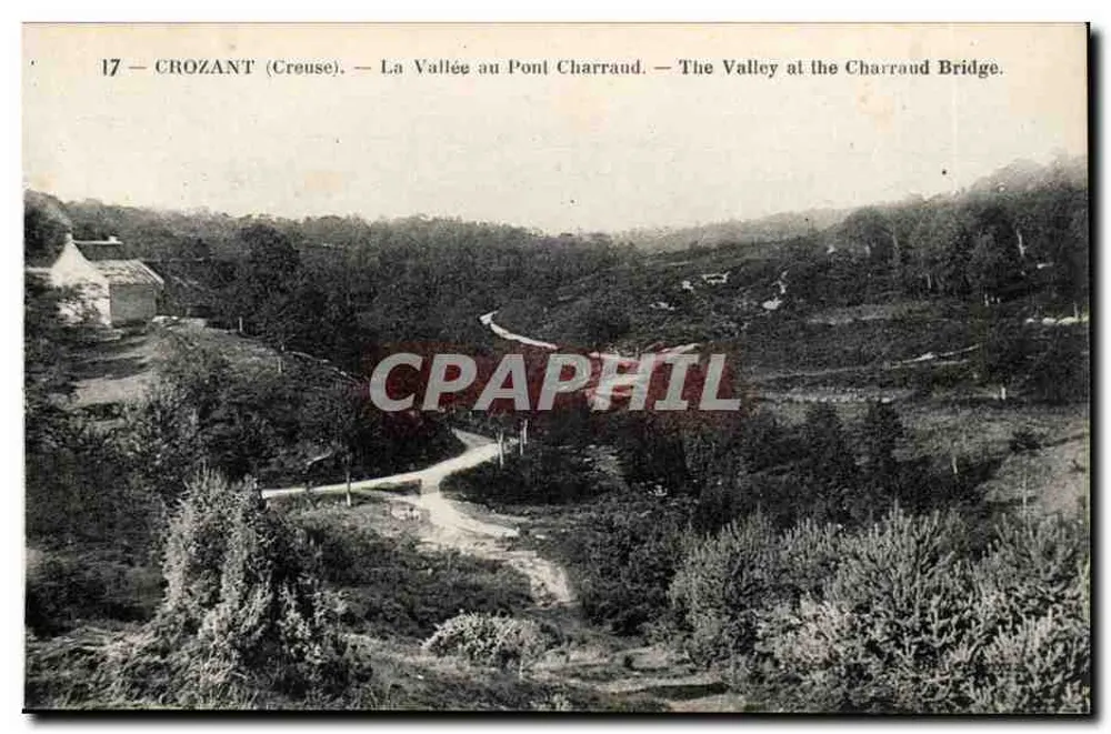 Crozant (Creuse) — A Vale no Ponte Charraud — Editor Neurdein Frères, Paris - Frente