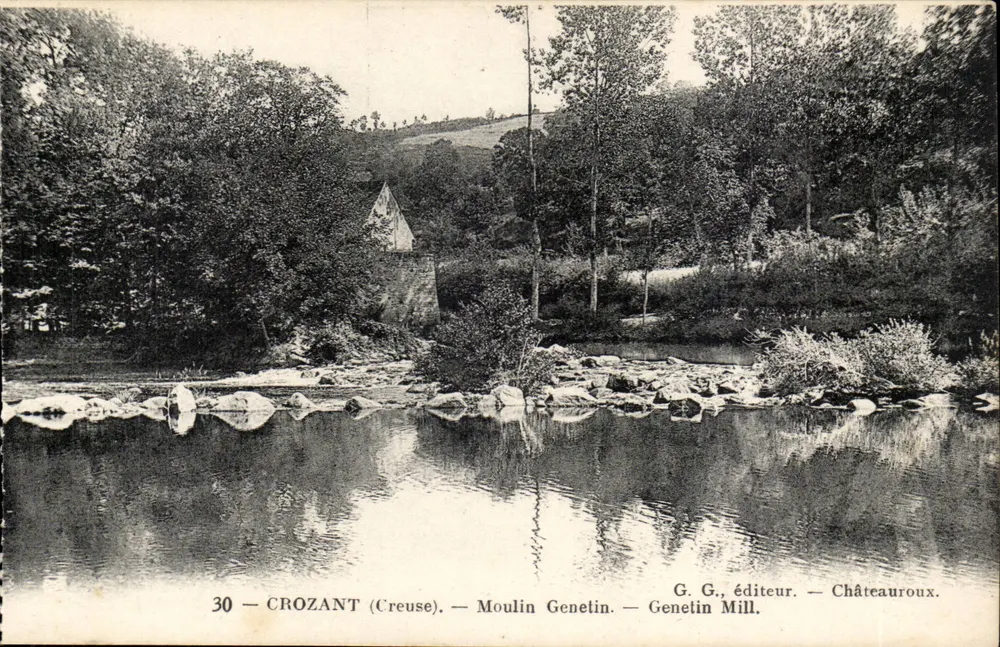 CROZANT (Creuse) — Moulin Genetin — G.G., editor, Châteauroux - Frente
