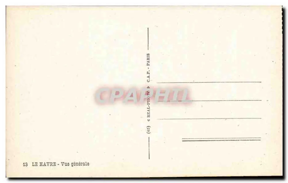 Le Havre — Vista geral — C.A.P. Paris - Verso