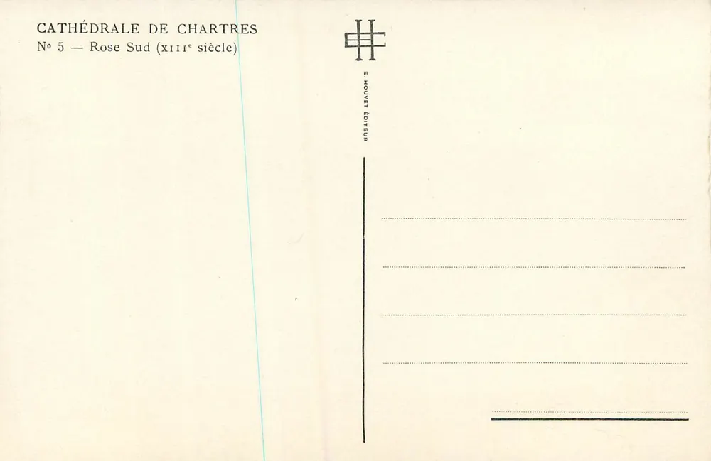 Catedral de Chartres — Rosa Sul (século XIII) — E. Houvet Editor - Verso
