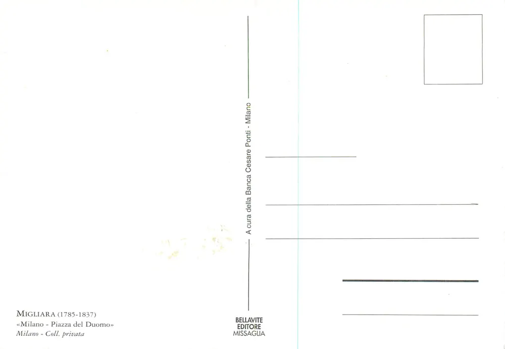 Milão - Piazza del Duomo — vista histórica — Banca Cesare Ponti Milano - Verso