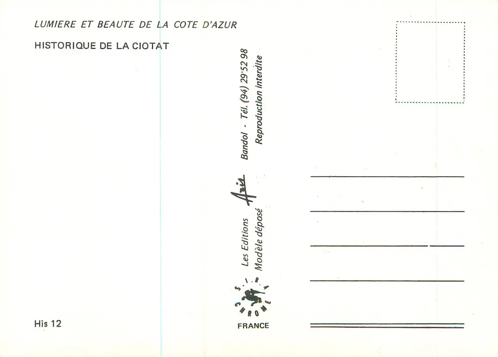 La Ciotat — Geschichte von La Ciotat — Les Éditions Chromé - Rückseite