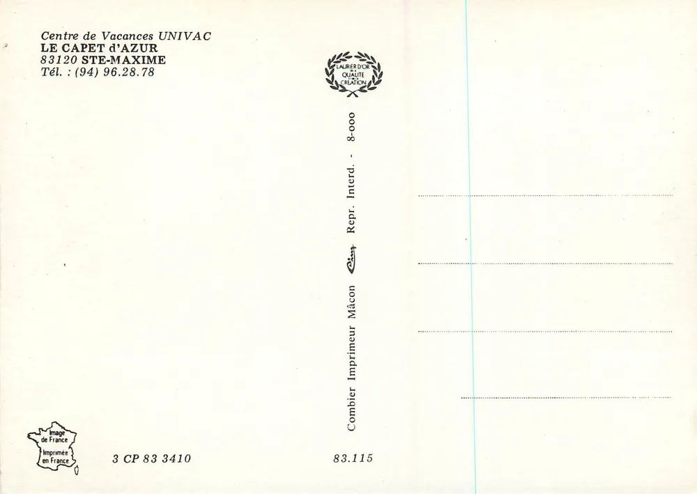Le Capet Ste Maxime — hotel en restaurant — Centrum voor Vakanties UNIVAC - Achterkant