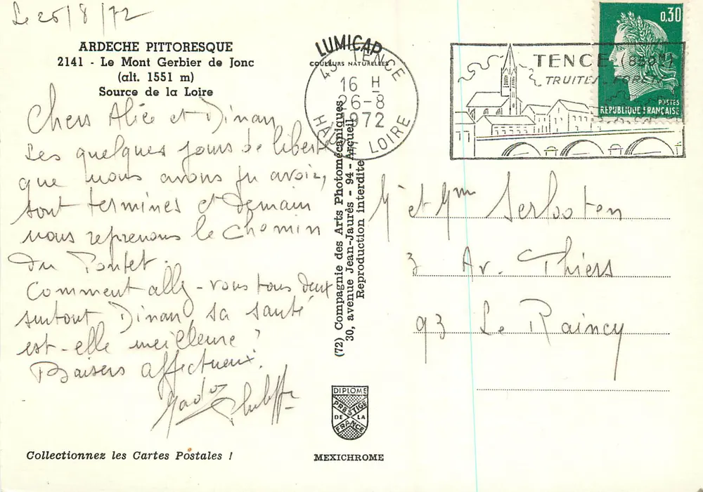 De Mont Gerbier de Jonc — Het pittoreske Ardèche — uitgever IRIS - Achterkant