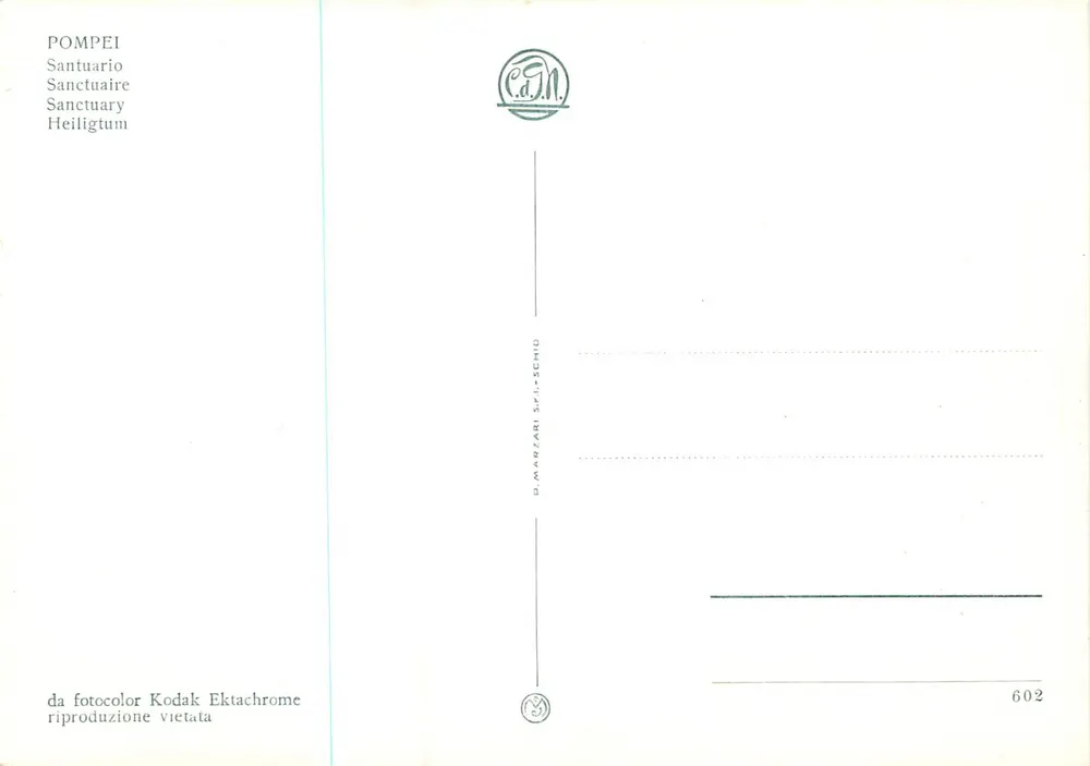 Pompej — Świątynia — D. Marzari S.p.A.-Schid, nr 602 - Rewers