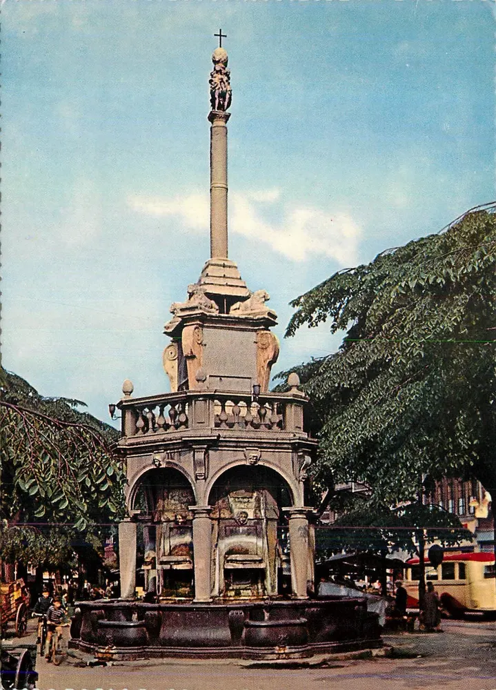 Fonte de Liège — Exposição Internacional de Liège — editor Lüttich, Der Perron - Frente