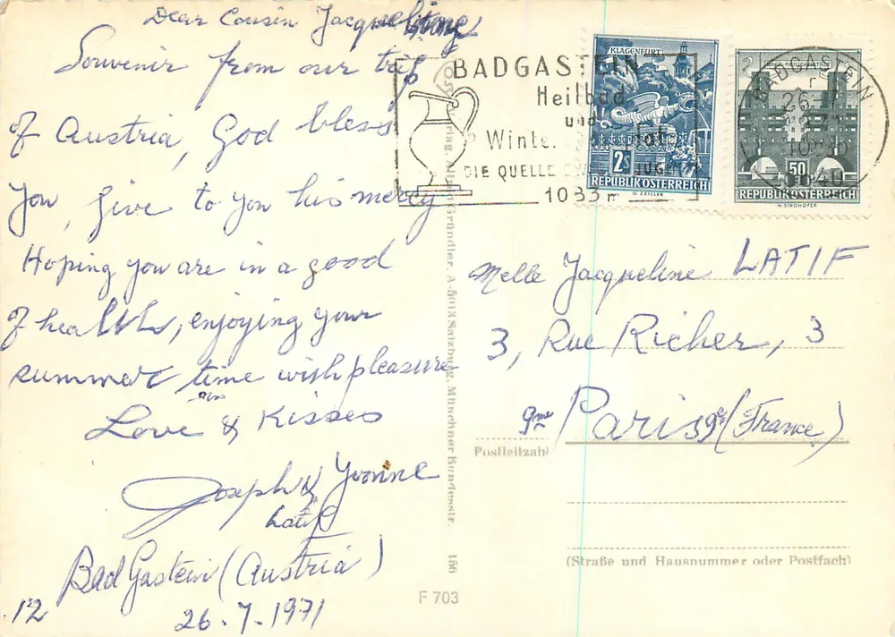 Bad Gastein — Tierleben auf der Kaiserpromenade — Patrimônio Mundial - Verso