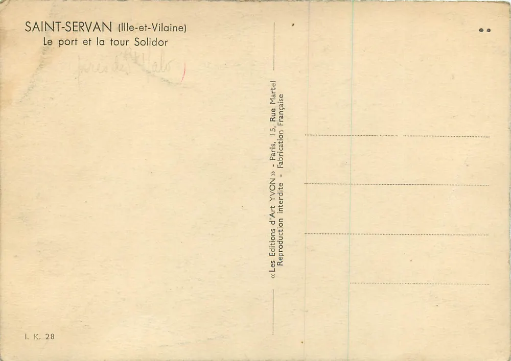 Saint-Servan (Ille-et-Vilaine) — Der Hafen und die Turm Solidor — Yvon - Rückseite