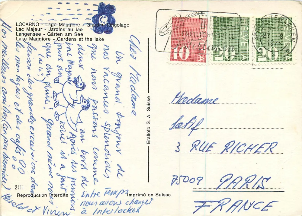 Locarno - Jardins au lac - Erallfoto S.A. Suisse n°2111 - Verso