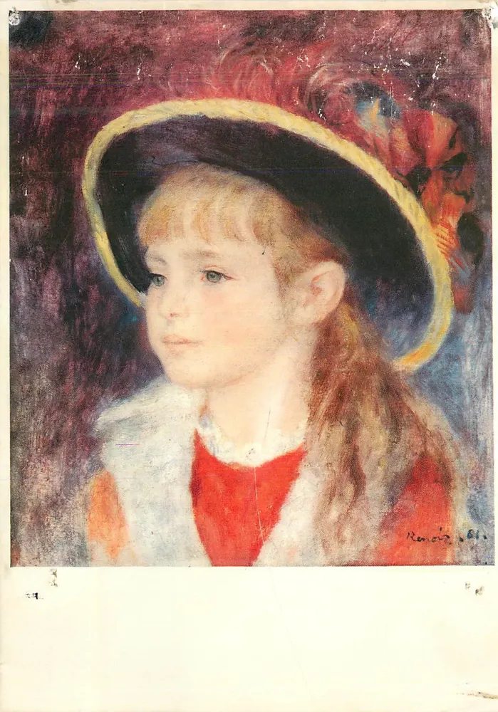 Mädchen mit blauem Hut — 1881 — Fernand Hazan, Verleger, Nr. 1060 - Vorderseite