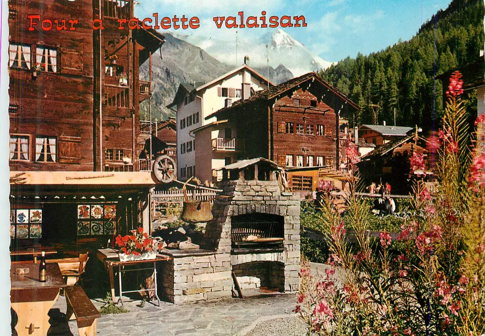 Forno à raclette valaisano — Montanhas em segundo plano — UHTOA Color, n° 4533 - Frente