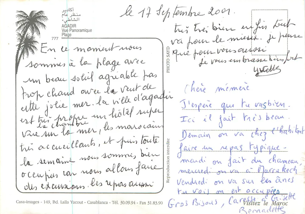 Agadir — Praia e vista panorâmica — Voyages Schwartz - Verso
