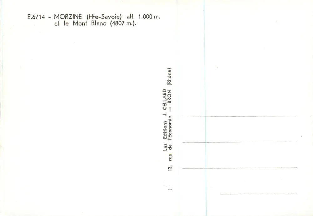 Morzine (Haute-Savoie) — vista nevada — Edições J. Cellard, Bron - Verso