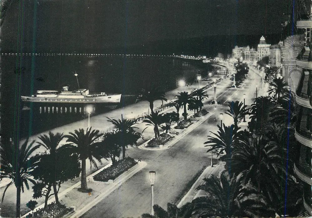 Nice — Promenade des Anglais la nuit — L. Gilletta et Cie, Cannes - Anverso