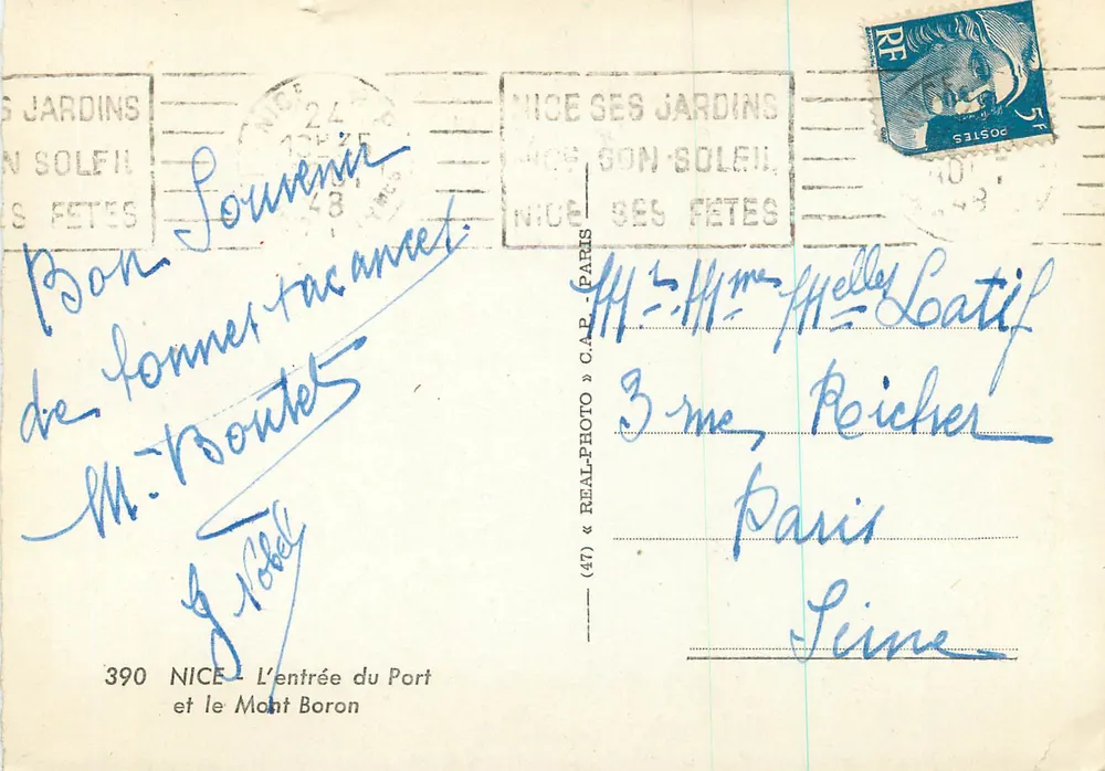 Nice - A entrada do Porto e o Mont Boron — C.A.P. (47) - Verso