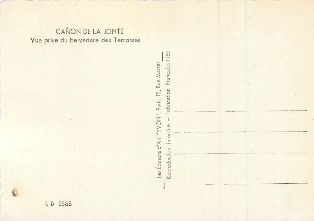 Canon de la Jonte — Blick vom Belvedere der Terrassen — Yvon - Rückseite