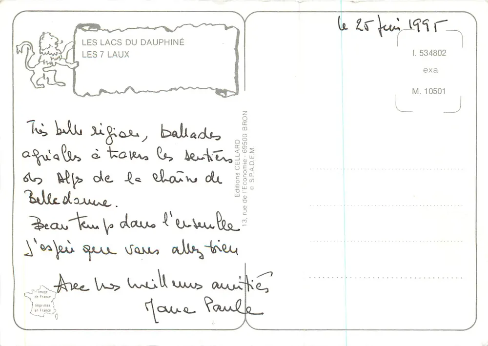Les 7 Laux — Os 7 Lagos do Dauphiné — Edições Cellard - Verso