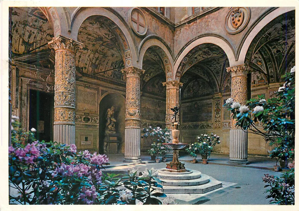 Florence - Cour de Palazzo Vecchio - Fête des Fleurs - Éditeur Innocenti, n°175 - Recto