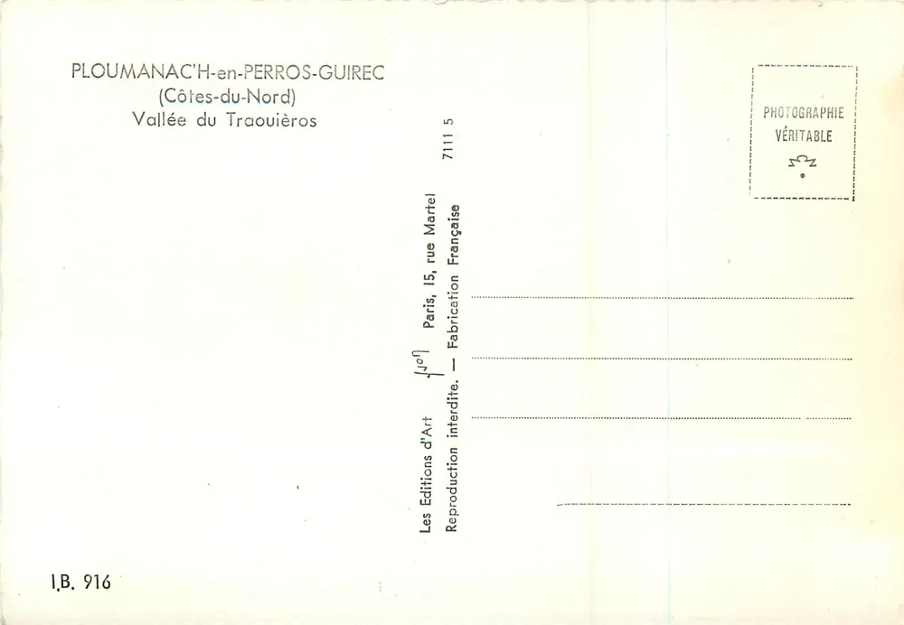 Vallée du Traouïéros — PLOUMANAC'H-en-PERROS-GUIREC — Éditions d'Art - Verso
