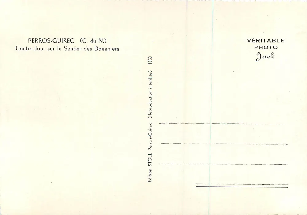 Perros-Guirec (C. du N.) — Rücklichtansicht des Sentier des Douaniers — Stoll-Ausgabe - Rückseite