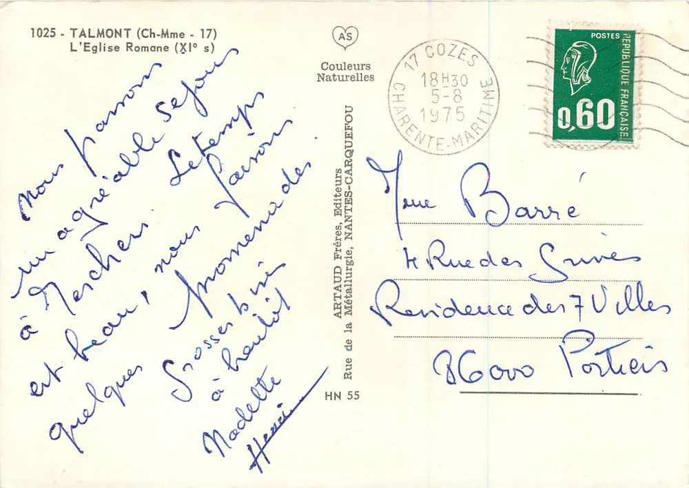 Talmont-sur-Gironde — The Romanesque Church (11th c) — Artaud Frères, Nantes-Carquefou - Back