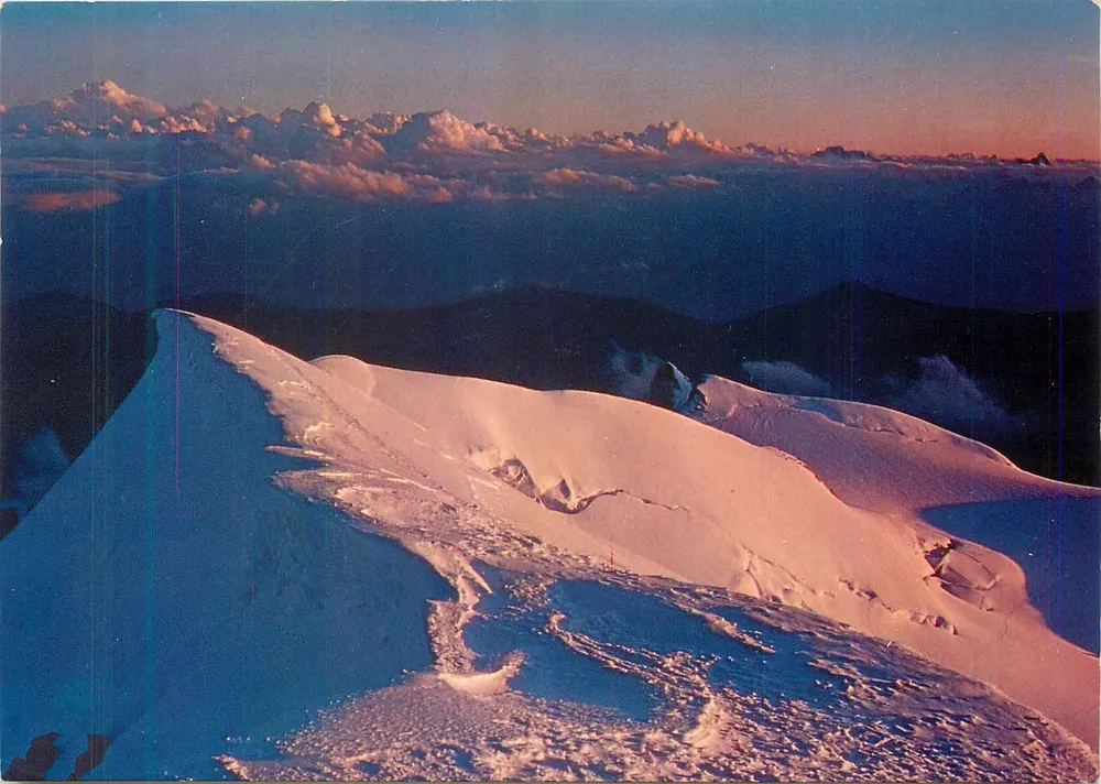 Monte Rosa — Zonsondergang vanaf de Punta Gnifetti m. 3647 — uitgever SACAT, n° 133 - Voorkant