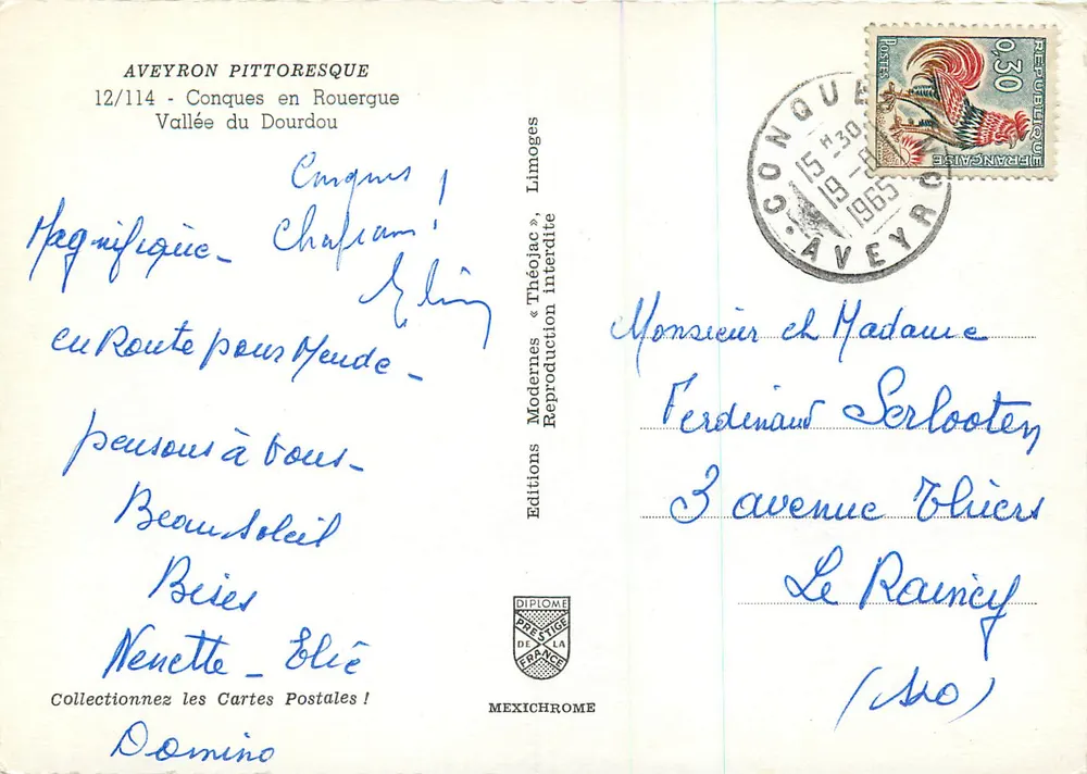 Conques in Rouergue — Valle del Dourdou — Edizioni moderne « Théojac » - Verso