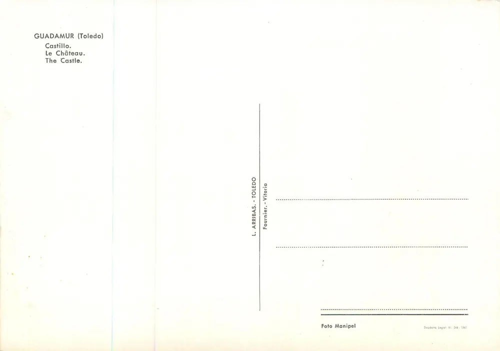Guadamur (Toledo) — Castelo — L. Arribas - Vitoria - Verso