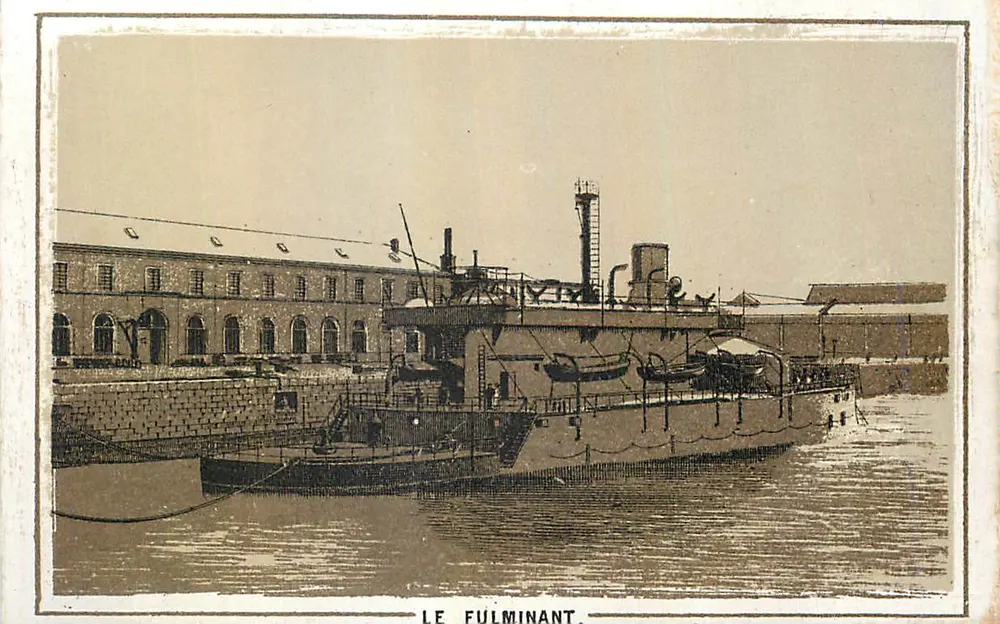 O Fulminante — navio militar a vapor — editor não identificado, número de série não visível - Frente