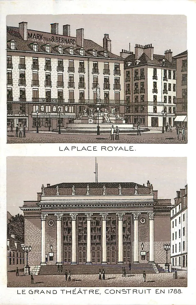 Die Königliche Place — Das Grand Théâtre, erbaut 1788 — Marx Fils & Bernard - Vorderseite