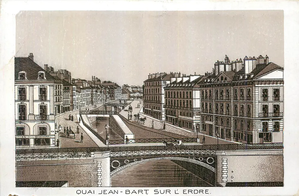 Quai Jean-Bart sobre a Erdre — vista pitoresca — V. G. D. S. D. (editor) n° 107 - Frente