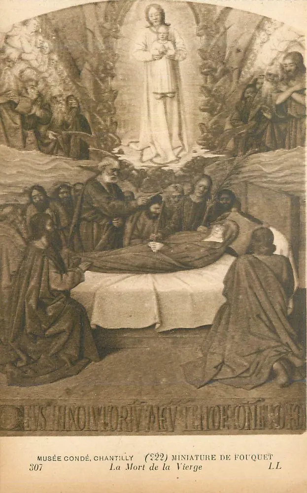Der Tod der Jungfrau — Miniatur von Fouquet — Musée Condé, Chantilly, n°307 - Vorderseite