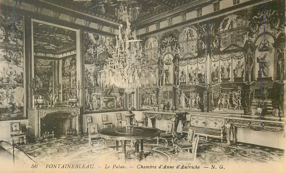 Fontainebleau — Das Schloss — Zimmer von Anne von Österreich — N.G. — N°50 - Vorderseite
