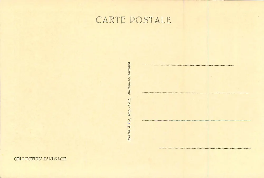 Thann — A Catedral — Coleção L'Alsace, editada por Braun & Cie, Mulhouse-Dornach - Verso