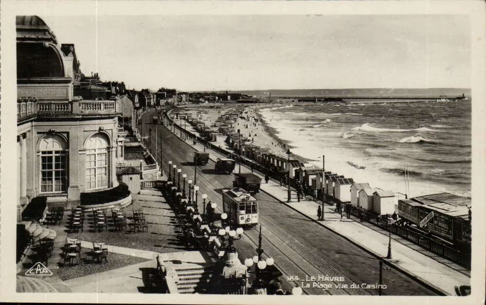 Le Havre — Blick auf den Strand vom Casino — Antike Ansichtskarte n°164 - Vorderseite