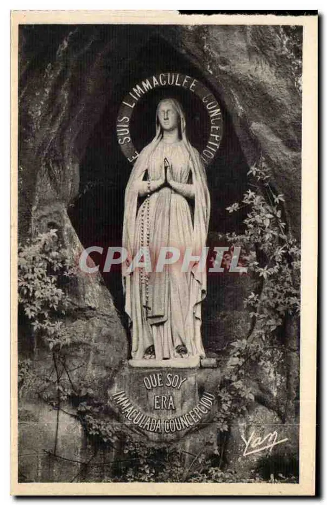 A Virgem da Gruta Milagrosa — Lourdes — Edição Foto Quinault, Lourdes, n°58 - Frente