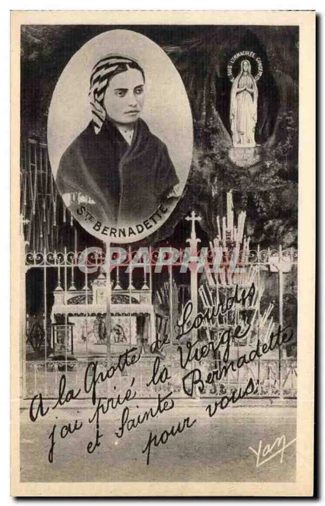 Lourdes — A Gruta — Santa Bernadette — Edição Photo Quinphil, Lourdes - Frente