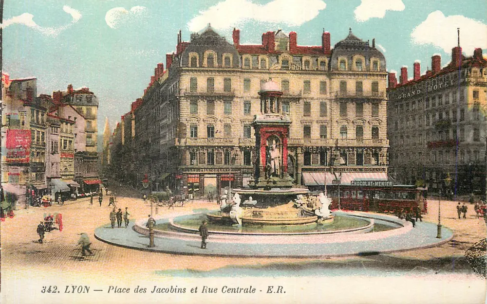 LYON — Place des Jacobins et Rue Centrale — E.R. n°342 - Recto