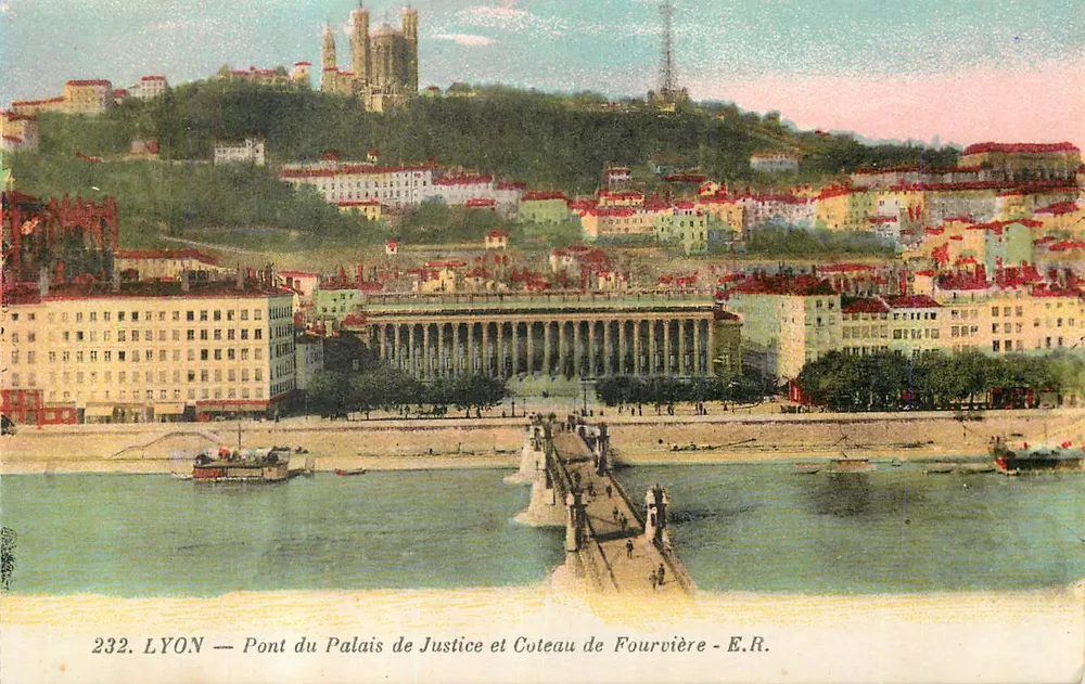LYON — Brücke des Palasts der Gerechtigkeit und Fourvière-Hügel — E.R. Nr. 232 - Vorderseite
