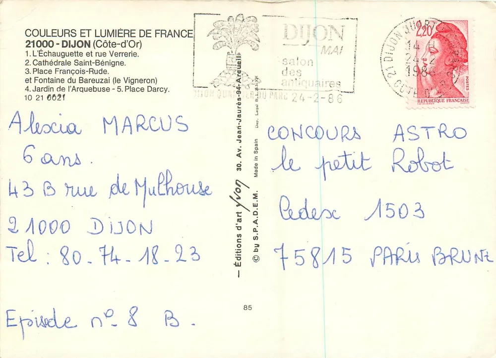 Dijon — Collage de sites emblématiques — Éditions d'art Yvon - Verso