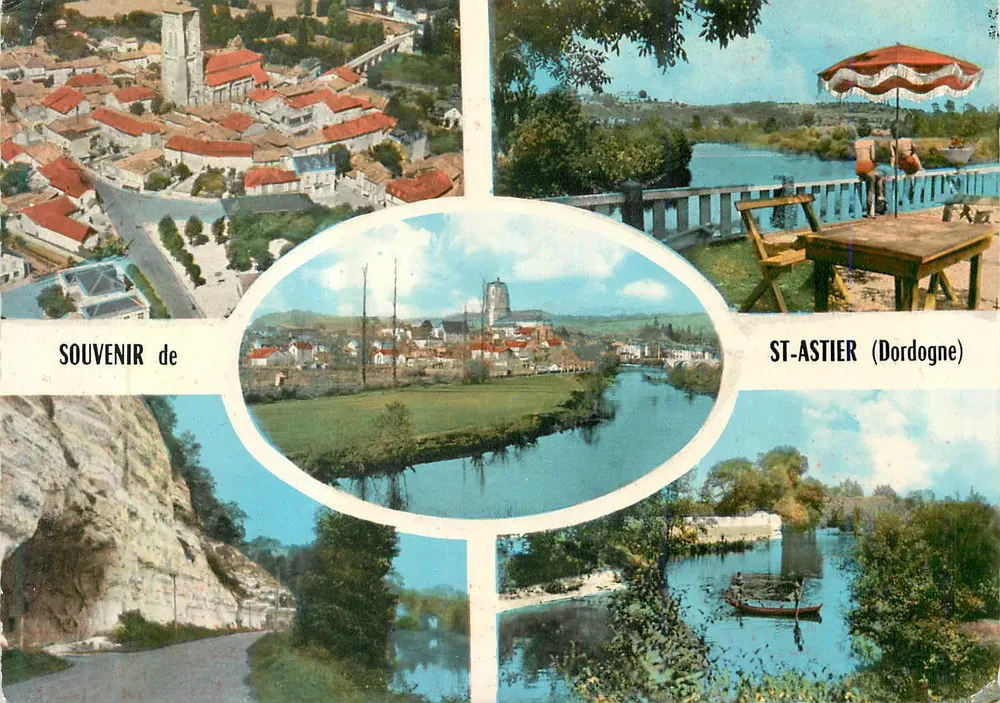 St-Astier (Dordogne) — vista panorâmica e ribeirinha — lembrança da Dordogne - Frente