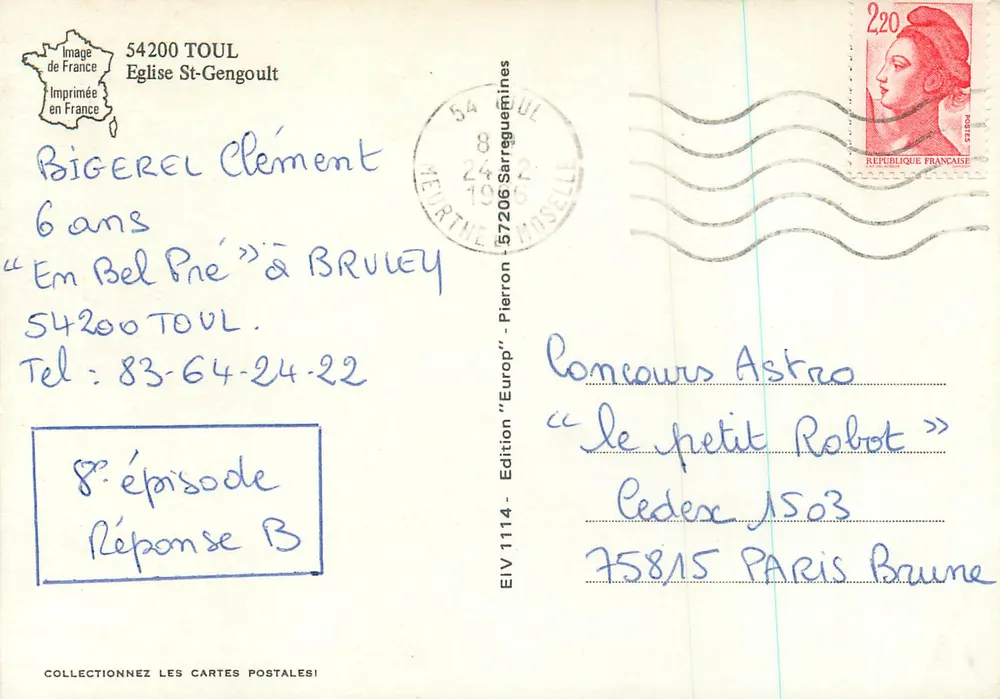 Igreja de Saint-Gengoult — Toul — Edição Image de France, n° 1114 - Verso