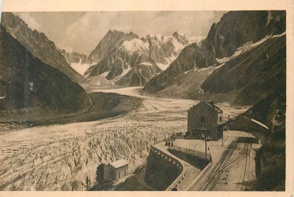 La Mer de Glace vue du Montenvers — Chamonix-Mont-Blanc — Imp. Jévy et Neurdein, Paris - Recto