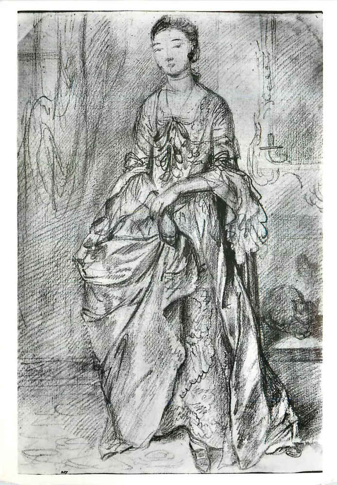 Mulher de pé — estudo a lápis — Thomas Gainsborough (1727-1788) — Victoria and Albert Museum - Frente