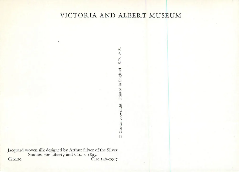 Gewebte Jacquard-Stoff — Arthur Silver, Liberty & Co., um 1895 — Victoria and Albert Museum - Rückseite