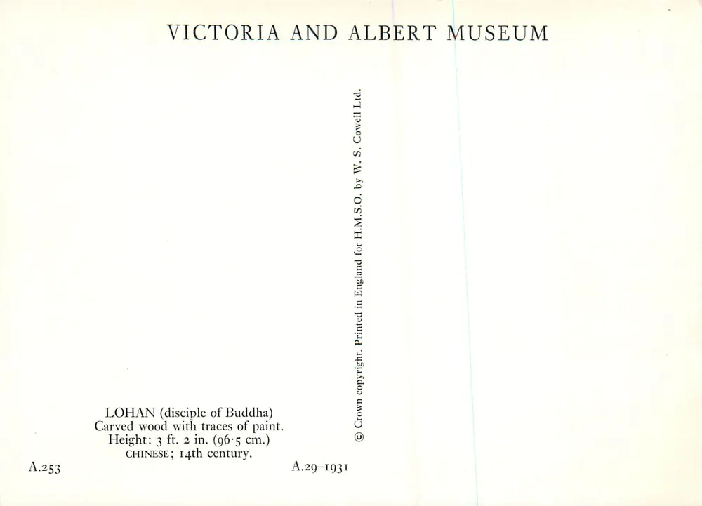 Statue des Lohán — Jünger des Buddha — Victoria and Albert Museum, A.253 - Rückseite