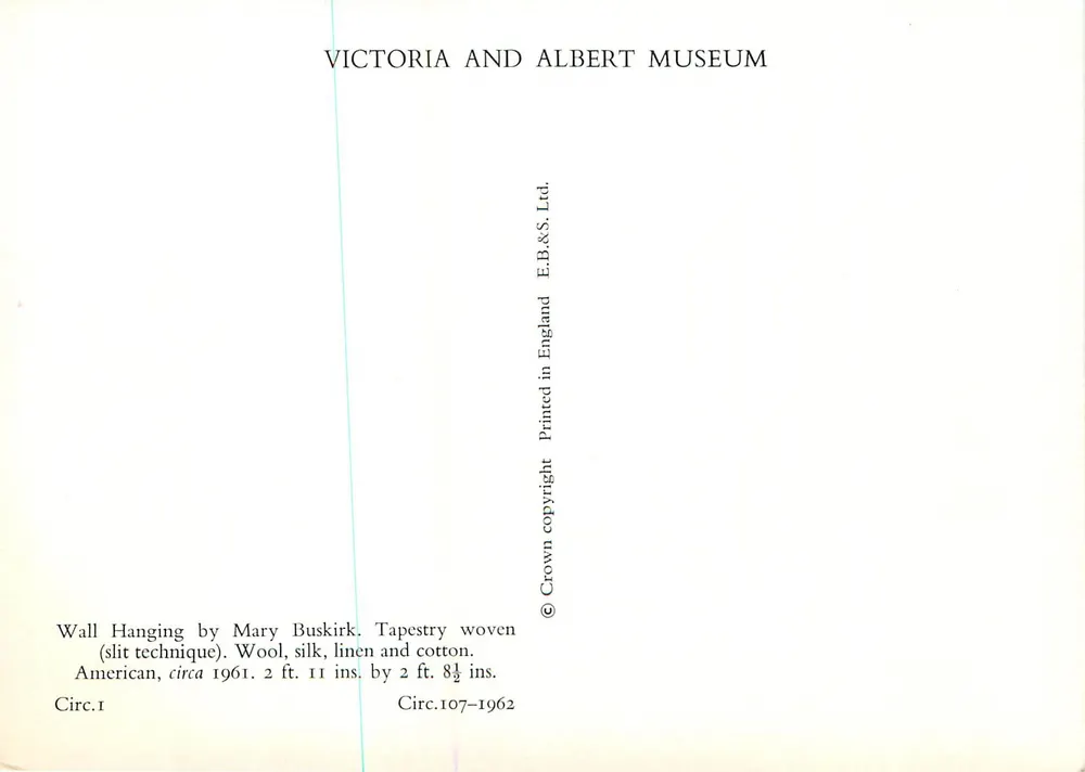 Teppich — Verzierungstechnik — Mary Buskirk — Victoria and Albert Museum - Rückseite